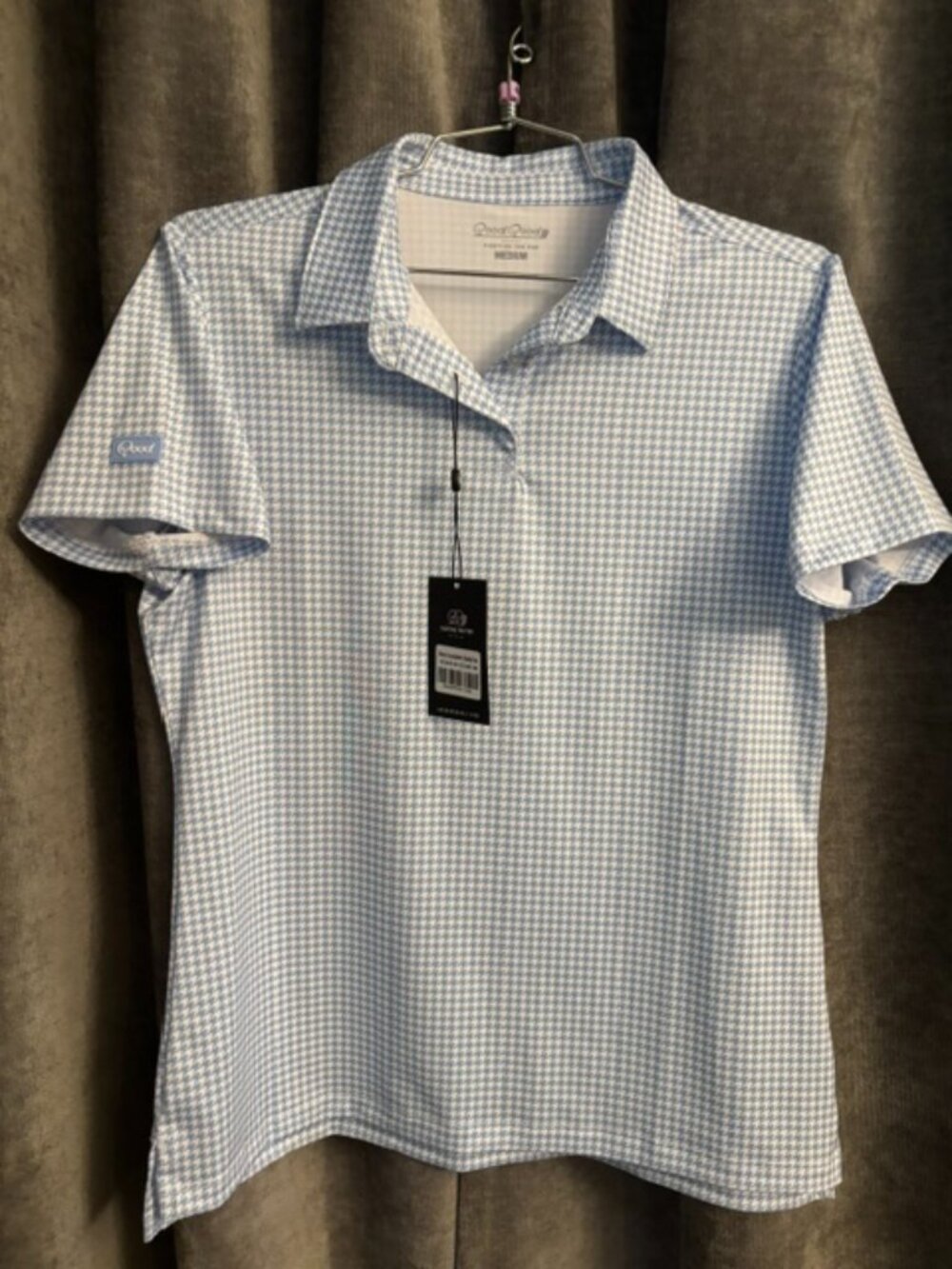 Good Good Golf Women's Medium Houndstooth Polo